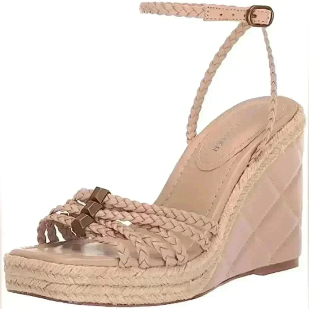 Marc Fisher Hayla Wedge Sandals Nude Pink